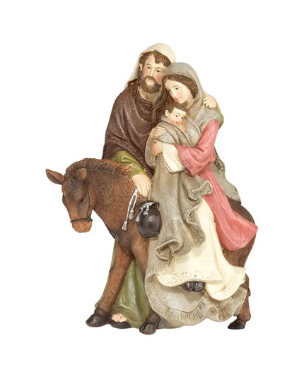 1 Piece Holy Family On Donkey 8.5"H