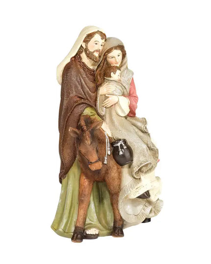 1 Piece Holy Family On Donkey 8.5"H