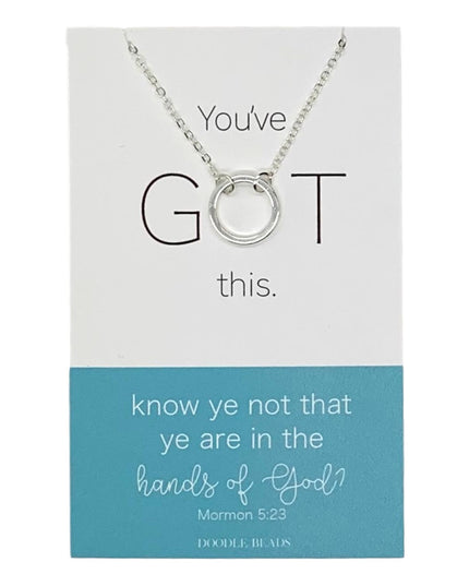You've GOT This, "Know Ye Not That Ye Are In The Hands of God" Greeting Card With Eternity Ring Necklace (Gold)