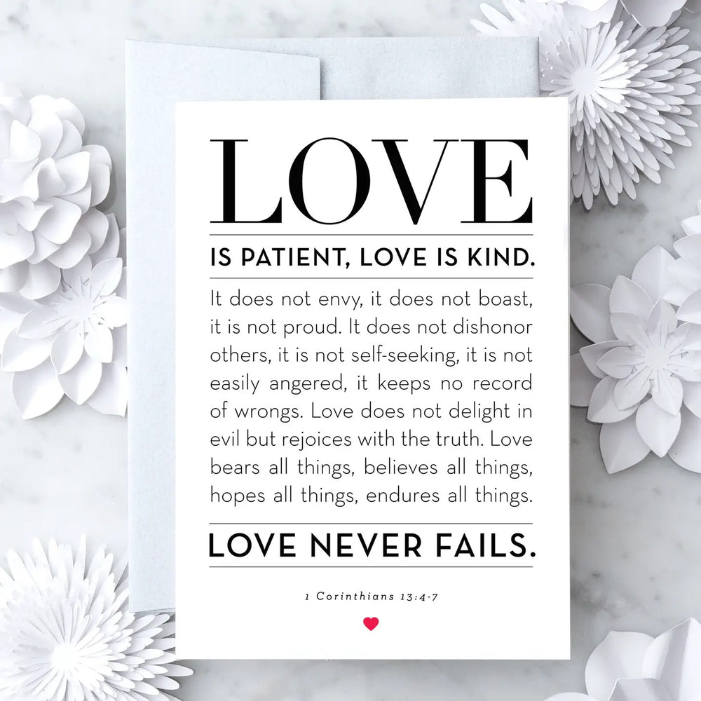 Love is patient, love is kind... (I Corinthians 13: 4-7) Wedding Card