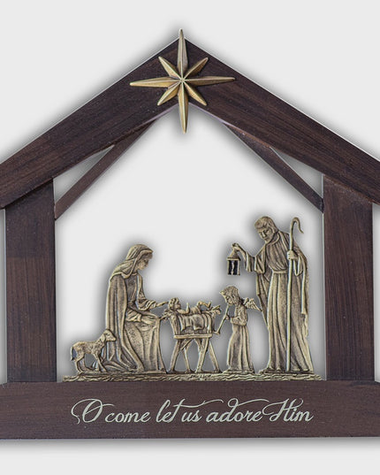 Holy Family Scene "oh Come Let Us Adore Him"