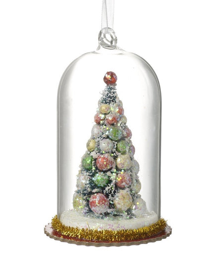 Vintage Style Glass Dome With Tree (5.5 Inches)