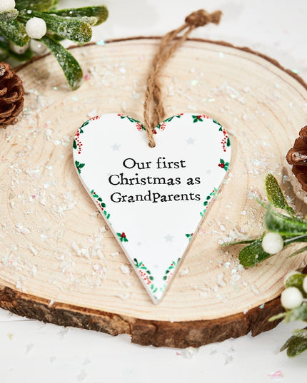 Ceramic Grandparents Hanging Heart