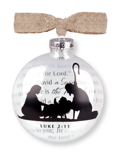 Glass Holy Family Silhouette Ornament