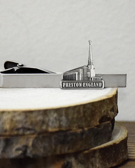 Preston England Temple Tie Bar. Antique Silver