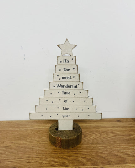 Most Wonderful Time Christmas Tree Wooden