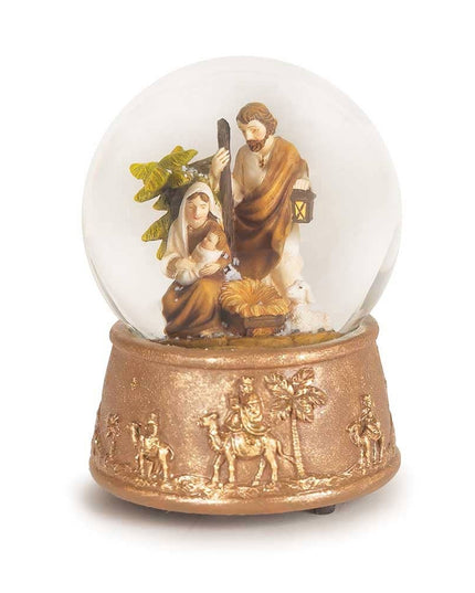 Glass Musical Holy Family Water Globe