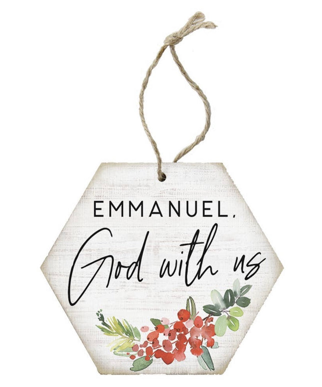 Emmanuel God Holly - Honeycomb Ornaments