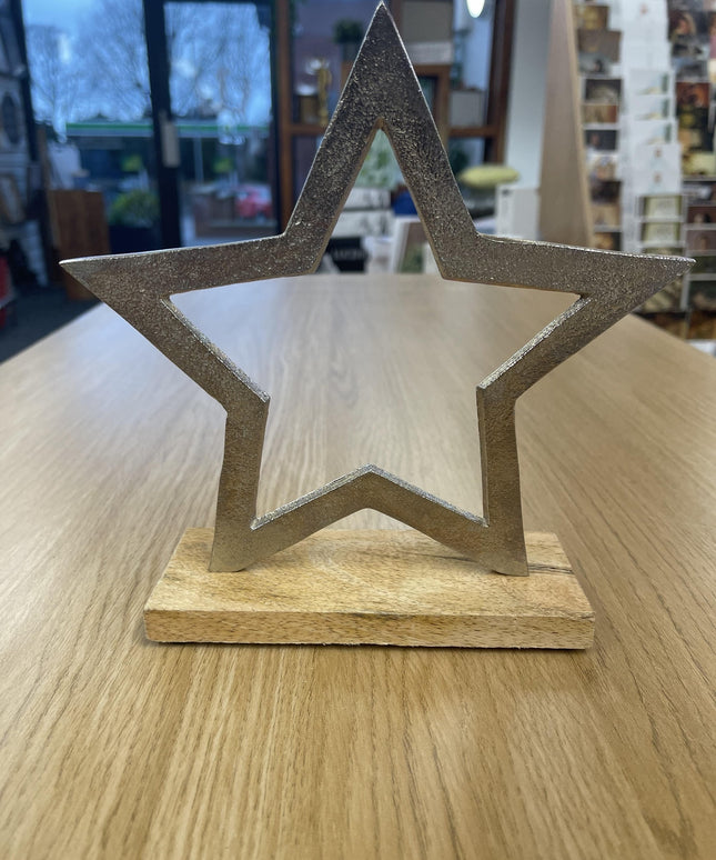 Metal Star Table Top Star Decoration SILVER