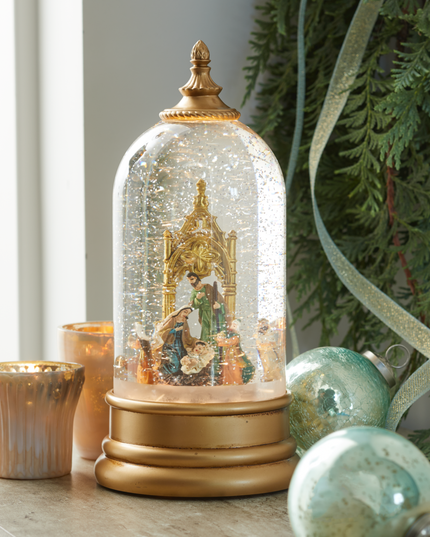 Holy Family with Rotating Wise Men Snow Globe