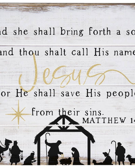 Matthew 1:21 - Perfect Pallet 8" x 8" x 1"