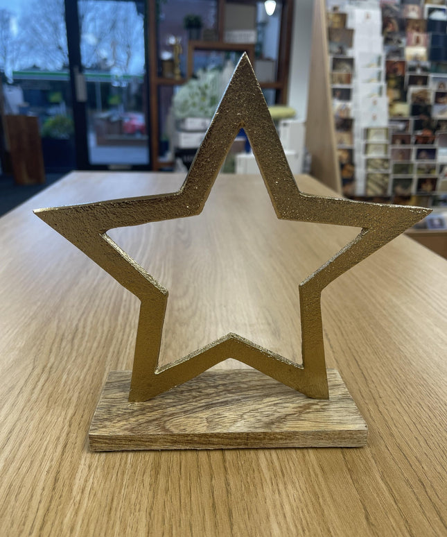 Metal Star Table Top Star Decoration Gold