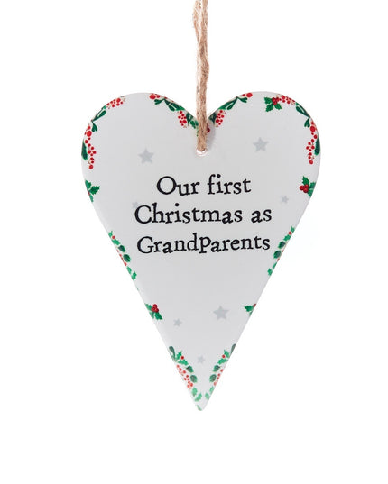 Ceramic Grandparents Hanging Heart