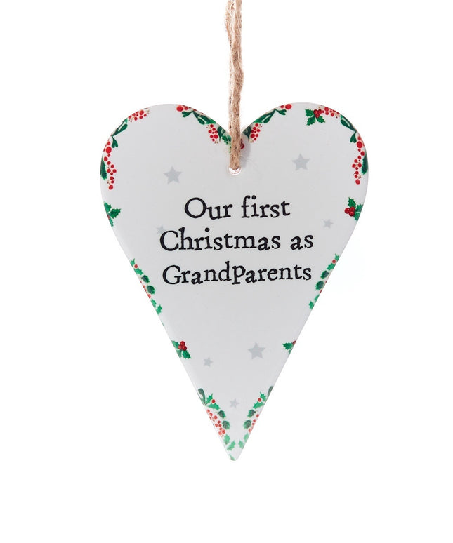 Ceramic Grandparents Hanging Heart