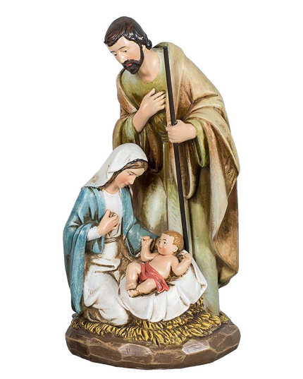 Wood Carved Holy Family Nativity