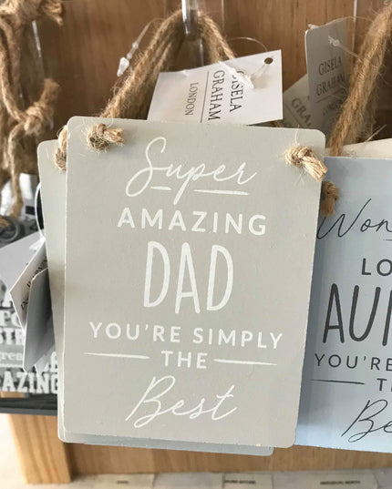 Grey wood Super Amazing Dad