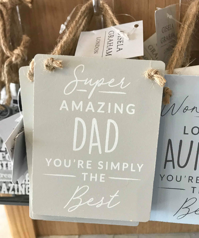 Grey wood Super Amazing Dad