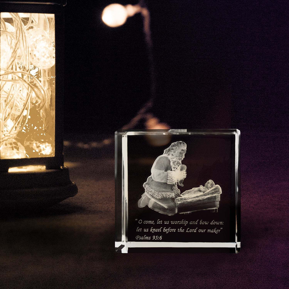 Laser Engraved Crystal Cube - Wondering Awe Crystal Cube