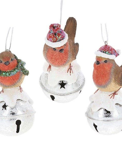 Sweet Festive Robin Bell Decoration