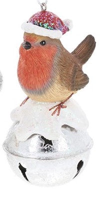 Sweet Festive Robin Bell Decoration