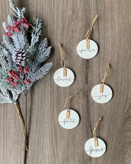 Ceramic White Christmas Ornament