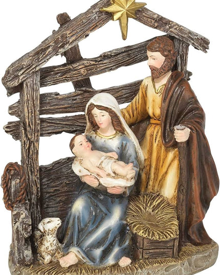 1 Piece Holy Family in Creche - 6.25"