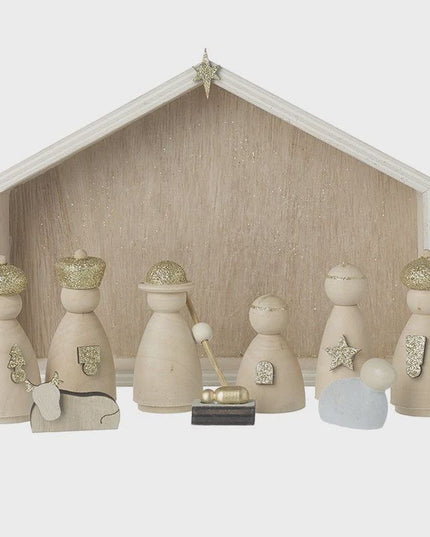 Wooden Nativity set