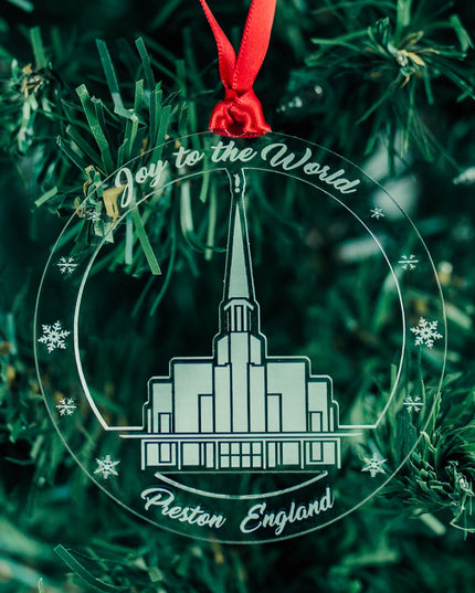 Preston Temple Acrylic Ornament - Joy to the world