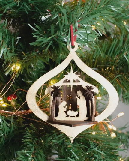 Stable Nativity Scene Christmas Ornament