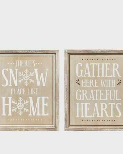 There's Snow Place Like Home Reversible Wooden Sign