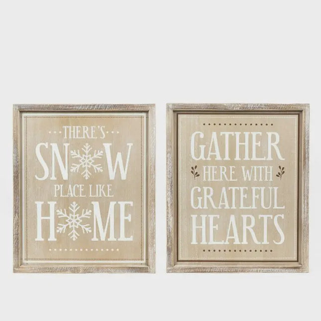 There's Snow Place Like Home Reversible Wooden Sign