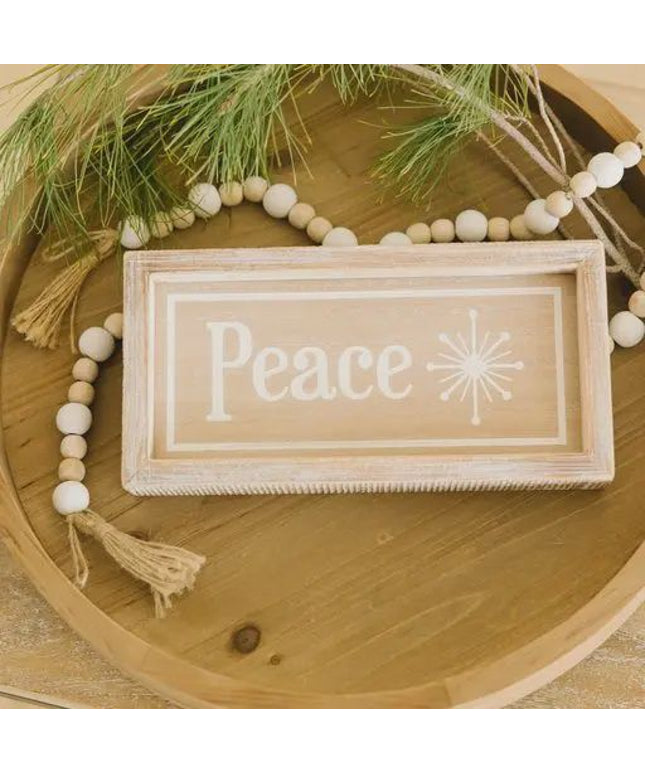 Love & Peace Reversible Wooden Sign