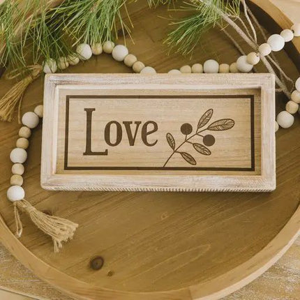 Love & Peace Reversible Wooden Sign
