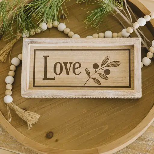 Love & Peace Reversible Wooden Sign