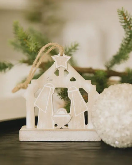Wooden Nativity Ornament
