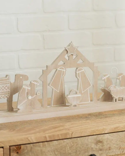 Wooden Nativity Decor