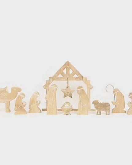 Wooden Nativity Decor