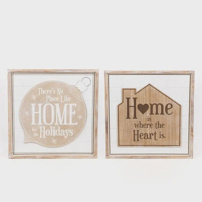 Home Is Where The Heart Is Reversible Wooden Sign