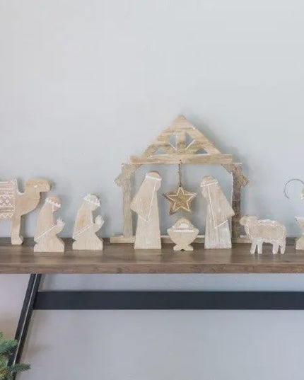 Wooden Nativity Decor