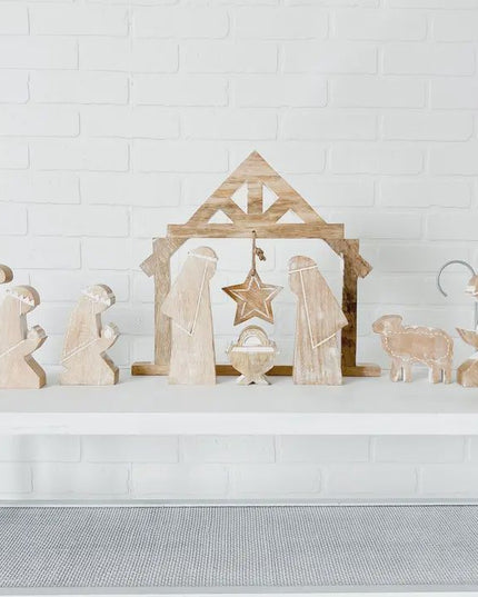 Wooden Nativity Decor