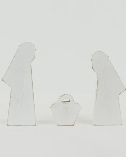 3 Piece White Wooden Nativity