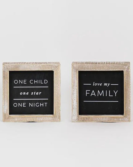 Love My Family Reversible Wooden Sign