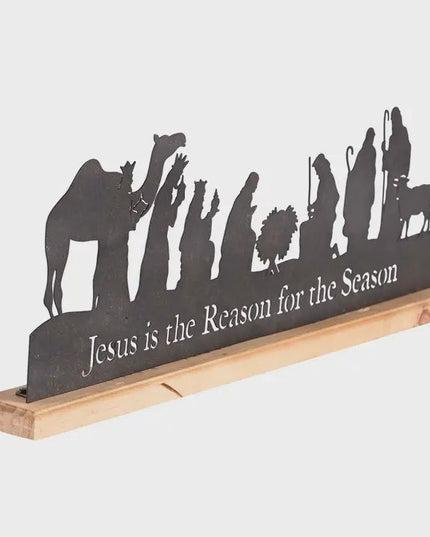 Nativity Holy Family Silhouette Woodbase