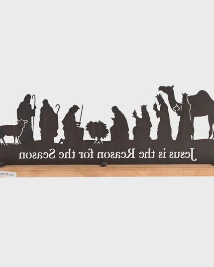 Nativity Holy Family Silhouette Woodbase