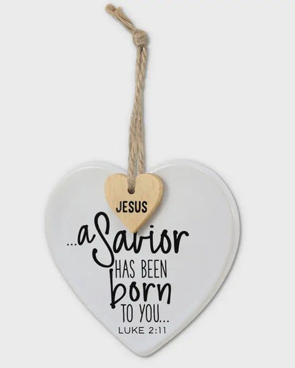Ornament Heart Tag Savior Twine Hanger