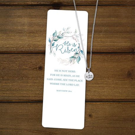 He is Risen Bookmark and Necklace