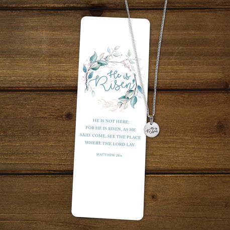 He is Risen Bookmark and Necklace