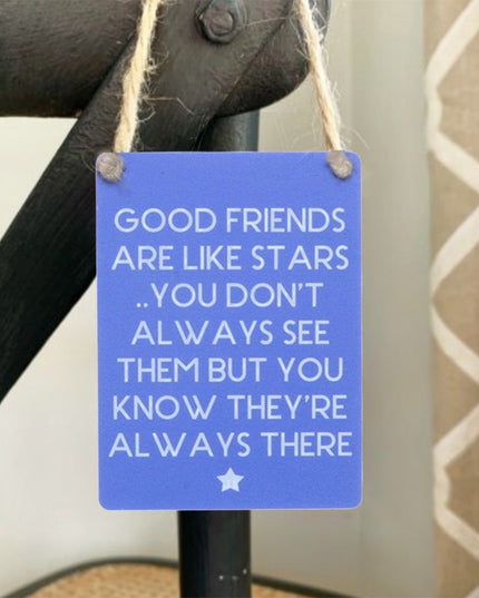 Good Friends Stars Mini Metal Sign, 9cm