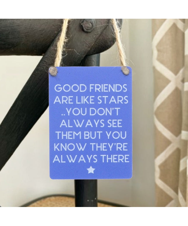 Good Friends Stars Mini Metal Sign, 9cm