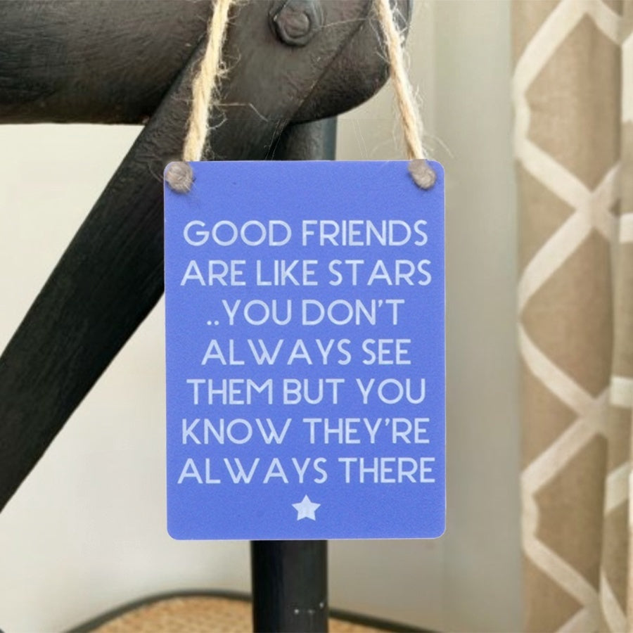 Good Friends Stars Mini Metal Sign, 9cm